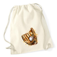 Turnbeutel Baseballhandschuh und Ball Spieler bunte...