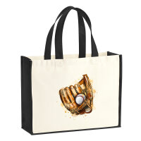 Jutetasche Baseballhandschuh und Ball Spieler bunte...