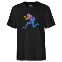 Herren T-Shirt Football Spieler bunte Silhouette