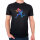 Herren T-Shirt Football Spieler bunte Silhouette