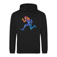 Unisex Hoodie Football Spieler bunte Silhouette