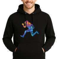 Unisex Hoodie Football Spieler bunte Silhouette