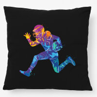 Kissen Football Spieler bunte Silhouette 40x40cm