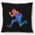 Kissen Football Spieler bunte Silhouette 40x40cm