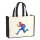 Jutetasche Football Spieler bunte Silhouette 21 Liter Black