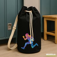 Seesack Football Spieler bunte Silhouette 20 Liter Black