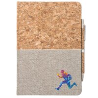 Notizbuch A5 Football Spieler bunte Silhouette 80 Blatt inkl. Kugelschreiber