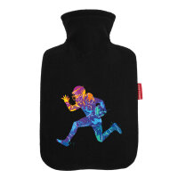 Wärmflasche Football Spieler bunte Silhouette