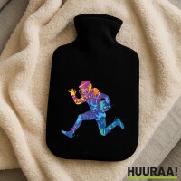 Wärmflasche Football Spieler bunte Silhouette