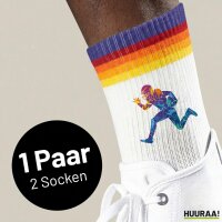 Unisex Socken Football Spieler bunte Silhouette Baumwolle