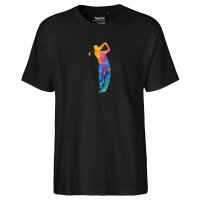 Herren T-Shirt Golf Spieler bunte Silhouette