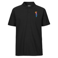 Herren Polo Shirt Golf Spieler bunte Silhouette