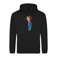 Unisex Hoodie Golf Spieler bunte Silhouette