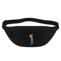 Bauchtasche Golf Spieler bunte Silhouette 2,5 Liter Black