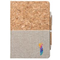 Notizbuch A5 Golf Spieler bunte Silhouette 80 Blatt inkl. Kugelschreiber