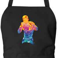Schürze Boxer Spieler bunte Silhouette mit Taschen