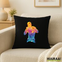 Kissen Boxer Spieler bunte Silhouette 40x40cm