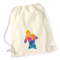 Turnbeutel Boxer Spieler bunte Silhouette 12 Liter