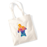 Jutebeutel Boxer Spieler bunte Silhouette 10 Liter