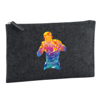 Kulturbeutel Boxer Spieler bunte Silhouette 1 Liter Charcoal