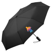 Regenschirm Boxer Spieler bunte Silhouette 98cm Schwarz