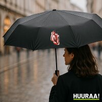 Regenschirm Boxhandschuh Comic 98cm Schwarz
