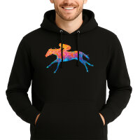 Unisex Hoodie Pferderennen Jockey bunte Silhouette