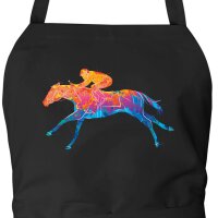 Sch&uuml;rze Pferderennen Jockey bunte Silhouette