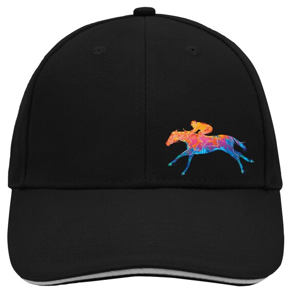 Kappe Pferderennen Jockey bunte Silhouette