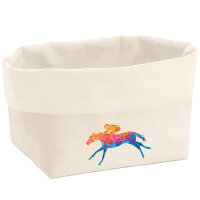 Organizer Pferderennen Jockey bunte Silhouette