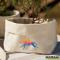 Organizer Pferderennen Jockey bunte Silhouette