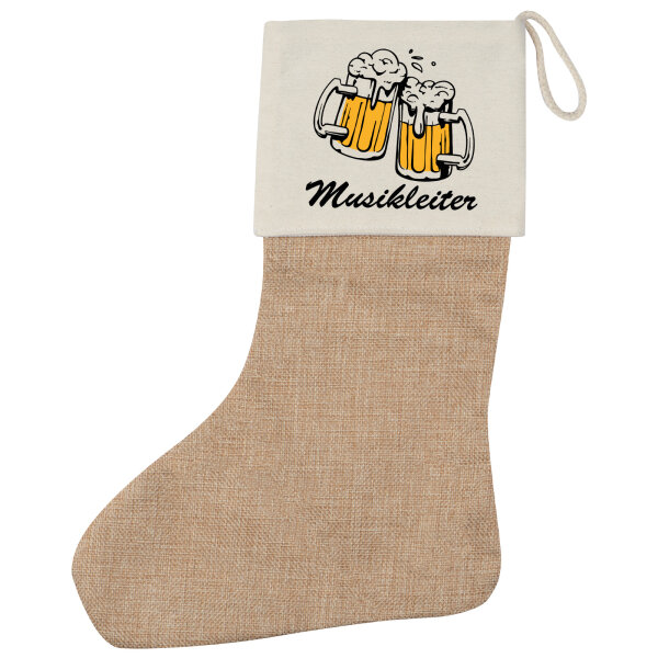 Weihnachtsstrumpf Musikleiter Spielmannszug Beige Jute