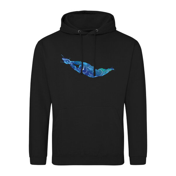 Unisex Hoodie Schwimmen bunte Silhouette