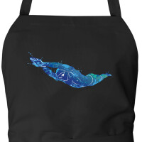 Schürze Schwimmen bunte Silhouette mit Taschen