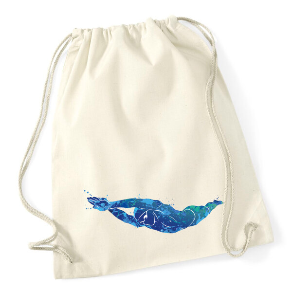 Turnbeutel Schwimmen bunte Silhouette 12 Liter