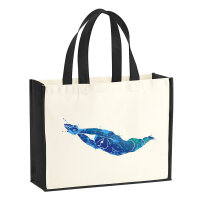 Jutetasche Schwimmen bunte Silhouette 21 Liter Black
