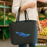 Filz Shopper Schwimmen bunte Silhouette 22 Liter