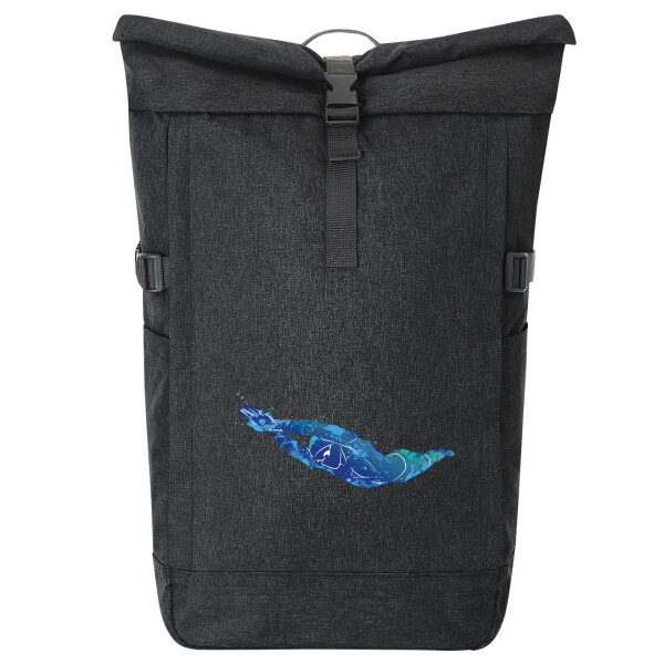 Kurierrucksack Schwimmen bunte Silhouette 30-44 Liter Black Melange