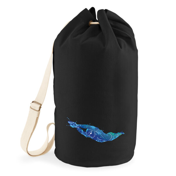 Seesack Schwimmen bunte Silhouette 20 Liter Black