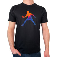 Herren T-Shirt Tischtennis bunte Silhouette