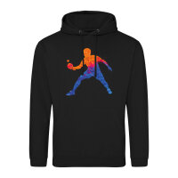 Unisex Hoodie Tischtennis bunte Silhouette