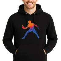 Unisex Hoodie Tischtennis bunte Silhouette