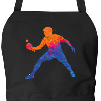 Schürze Tischtennis bunte Silhouette mit Taschen