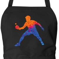Sch&uuml;rze Tischtennis bunte Silhouette