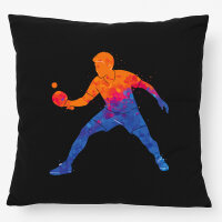 Kissen Tischtennis bunte Silhouette 40x40cm