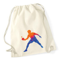 Turnbeutel Tischtennis bunte Silhouette 12 Liter