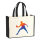 Jutetasche Tischtennis bunte Silhouette 21 Liter Black
