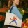Jutetasche Tischtennis bunte Silhouette 21 Liter Black
