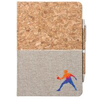 Notizbuch A5 Tischtennis bunte Silhouette 80 Blatt inkl. Kugelschreiber
