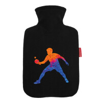 Wärmflasche Tischtennis bunte Silhouette